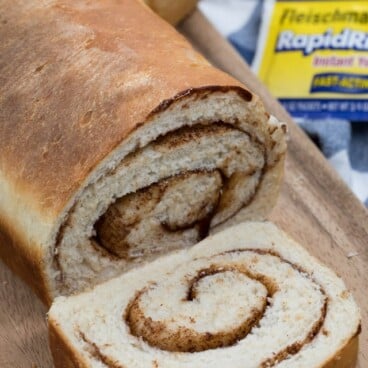 Easy homemade cinnamon bread has a sweet cinnamon sugar filling.