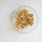process shot of oatmeal cookies being made.